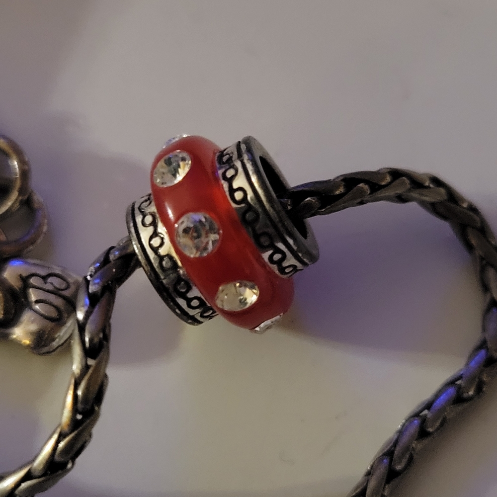 Brighton Red Crystal Dazzle Spacer Charm Bead Swarovski Pre-Owned